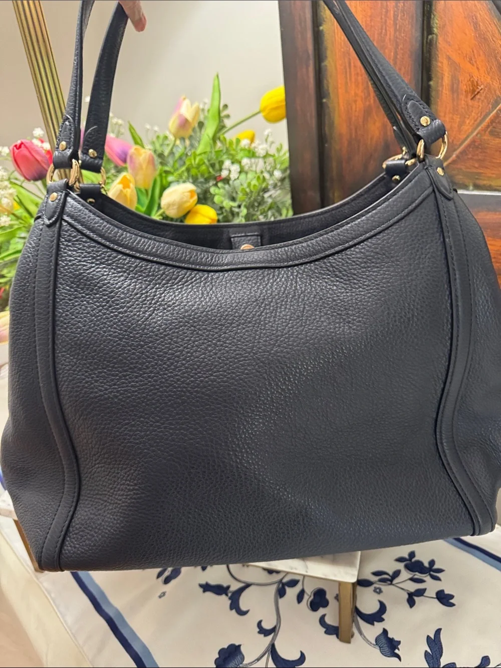 Coach Kristy Pebbled Leather Shoulder Bag with Gold Hardware & Ombre Coach Pouch - Picture 9 of 16